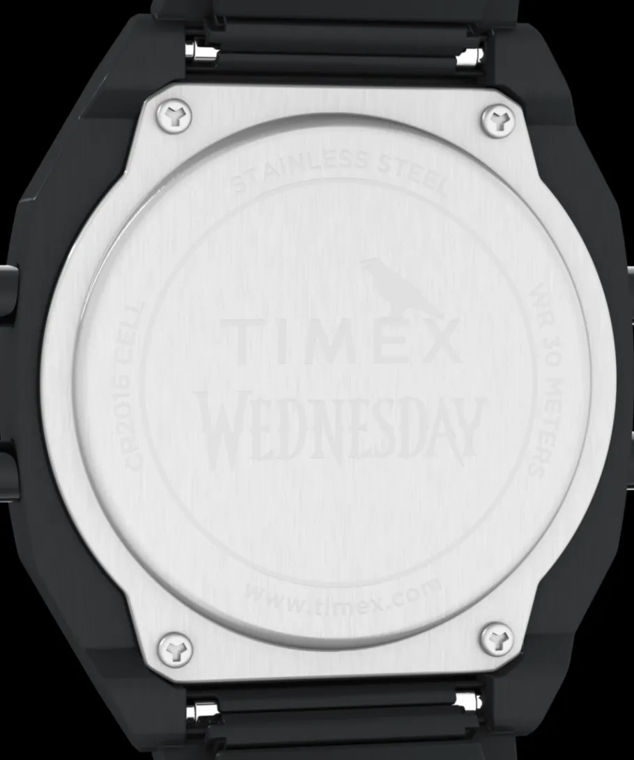 Women Timex Bracelet*x Wednesday T80 36mm Stainless Steel Black and Purple Expansion