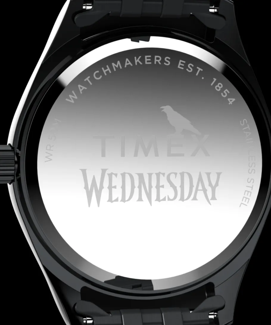 Women Timex Bracelet*x Wednesday Legacy 36mm Stainless Steel Bracelet Watch