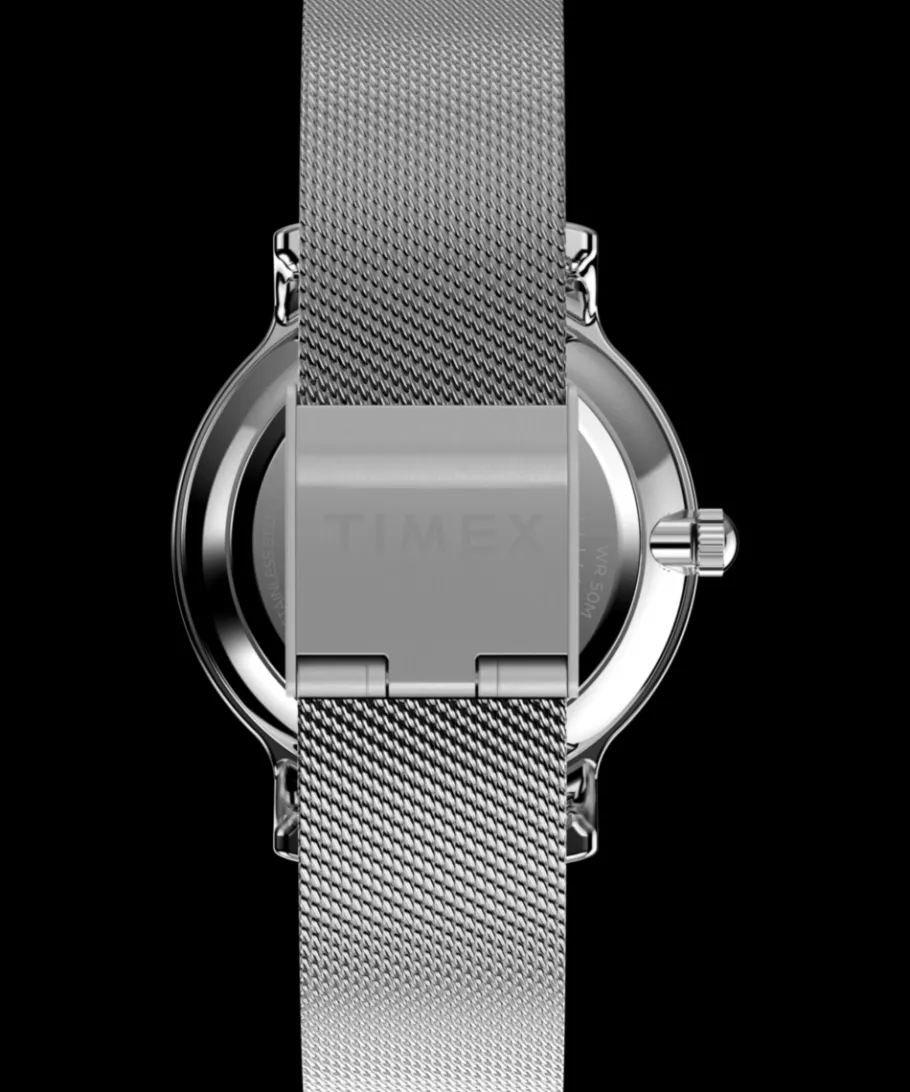 Women Timex Silver-tone|Bracelet*Transcend 31mm Stainless Steel Mesh Band Watch
