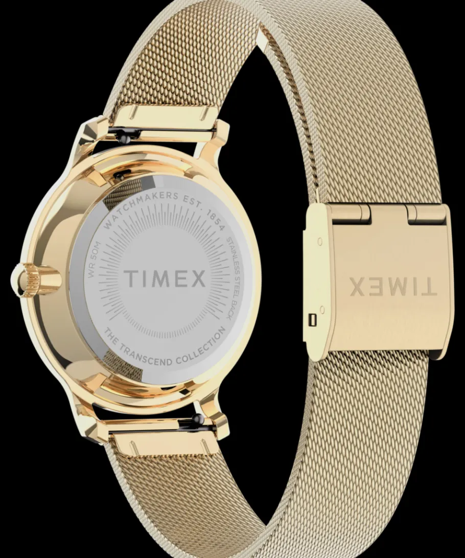 Women Timex Small*Transcend™ 31mm Stainless Steel Mesh Band Watch