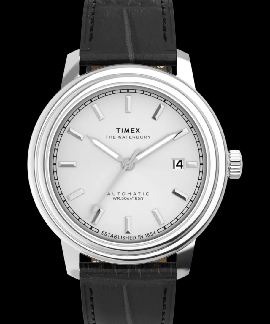 Timex Leather|Automatic*Waterbury Metropolitan Automatic 41mm Leather Strap Watch