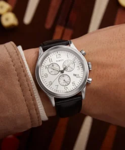 Timex Leather|Chronograph*Waterbury Traditional Chronograph 42mm Leather Strap Watch